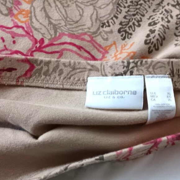 NEW! LIZ CLAIBORNE FLORAL SKIRT, 100%, XL - Picture 3 of 5